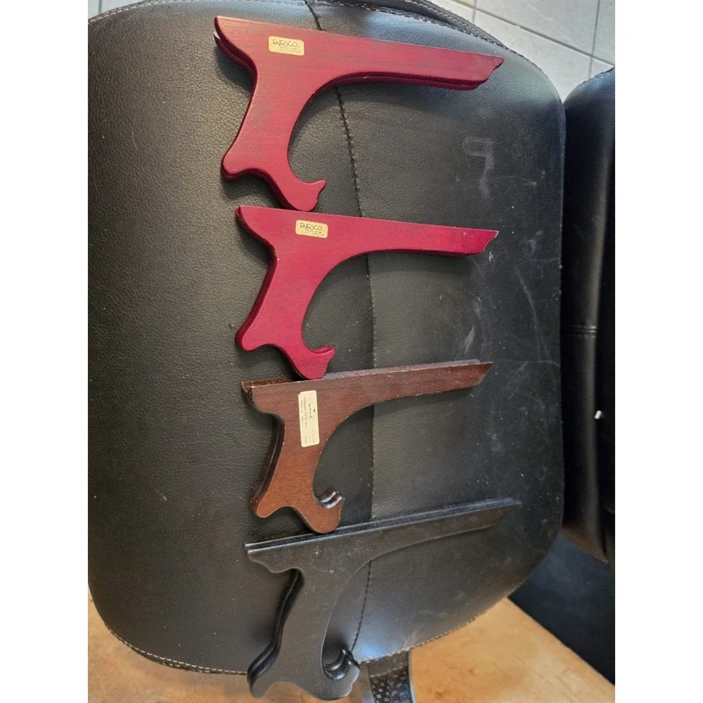 4 Wood Plate Stands. Display Easels 3 @ 8